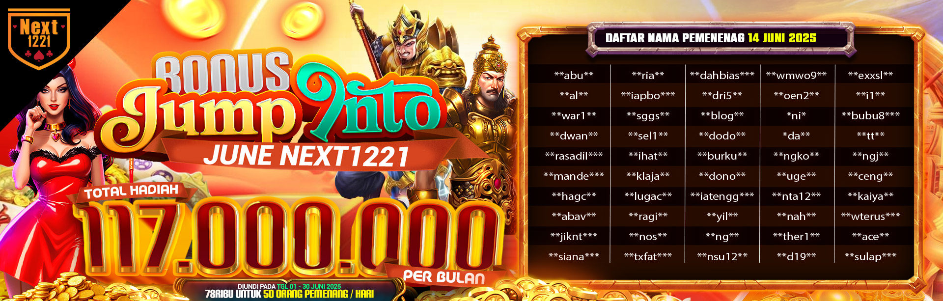 BONUS JUMP INTO JUNE 14 JUNE NEXT1221
