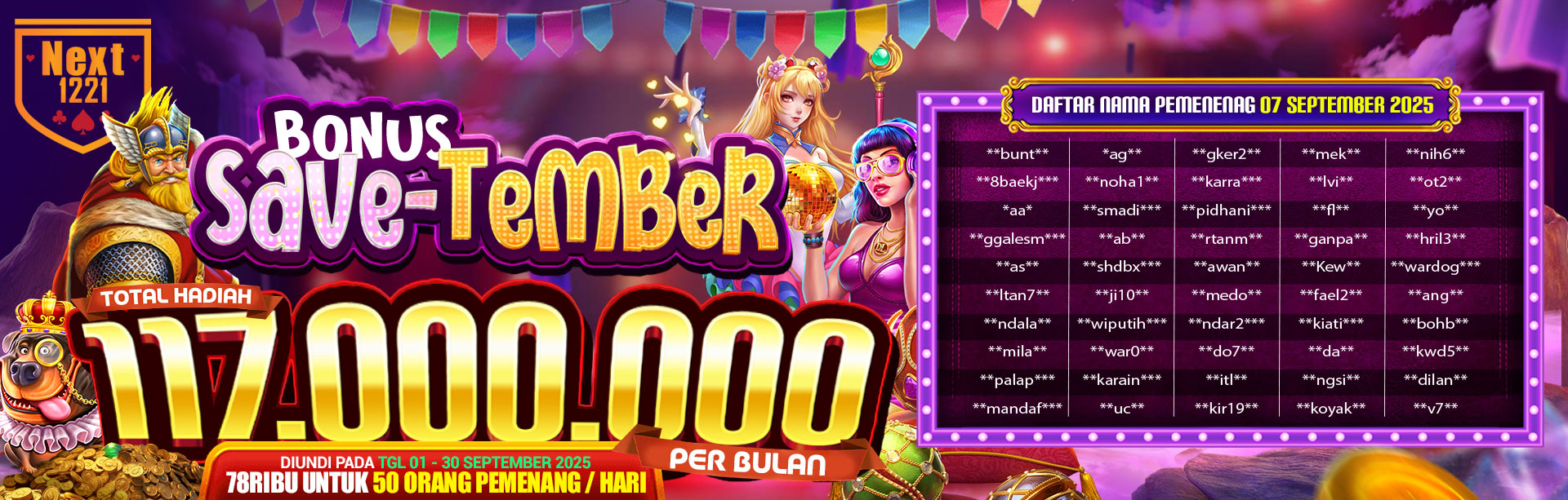 BONUS SAVE-TEMBER NEXT1221 07 SEPTEMBER 2025