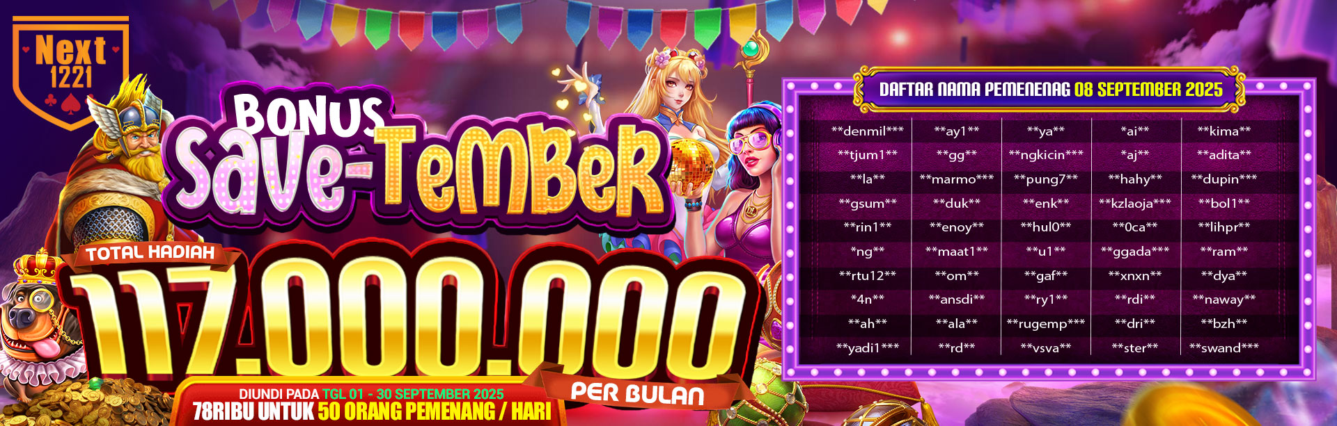 BONUS SAVE-TEMBER NEXT1221 08 SEPTEMBER 2025