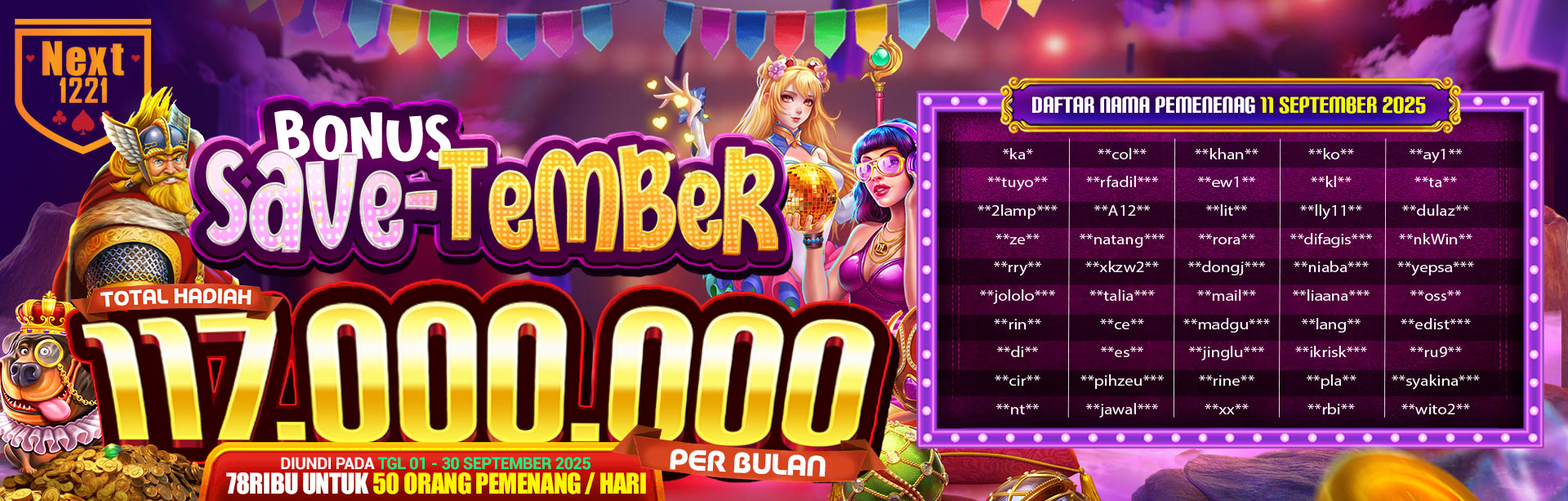BONUS SAVE-TEMBER NEXT1221 11 SEPTEMBER 2025