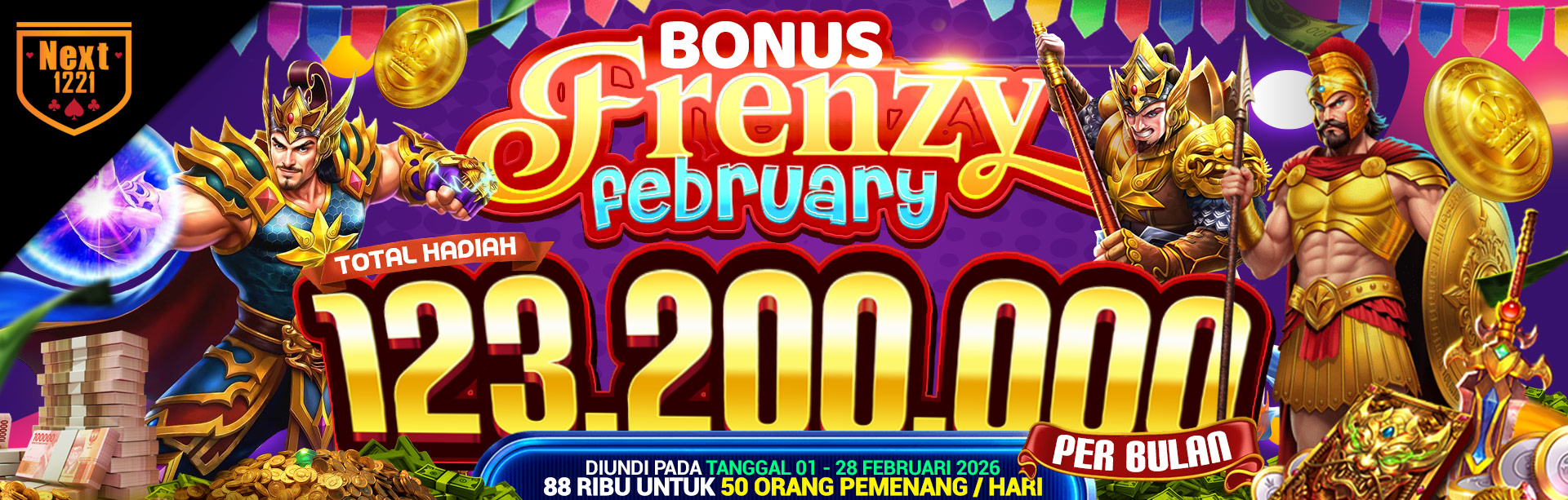 BONUS FRENZY FEBRUARY NEXT1221