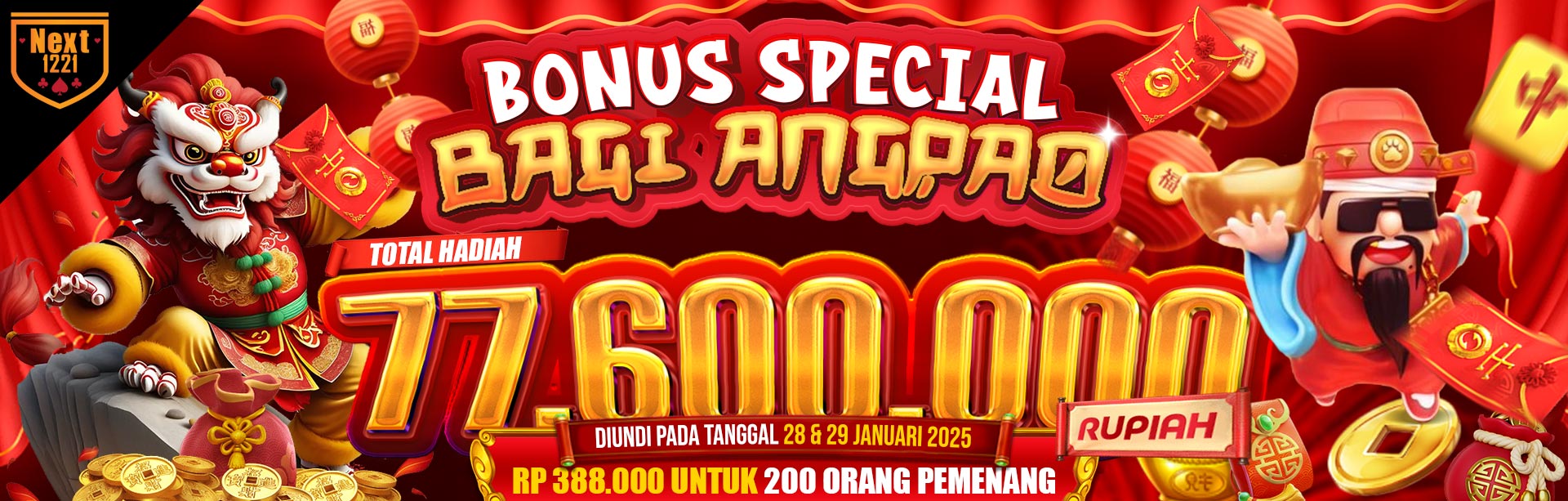 BONUS SPECIAL BAGI ANGPAO NEXT1221