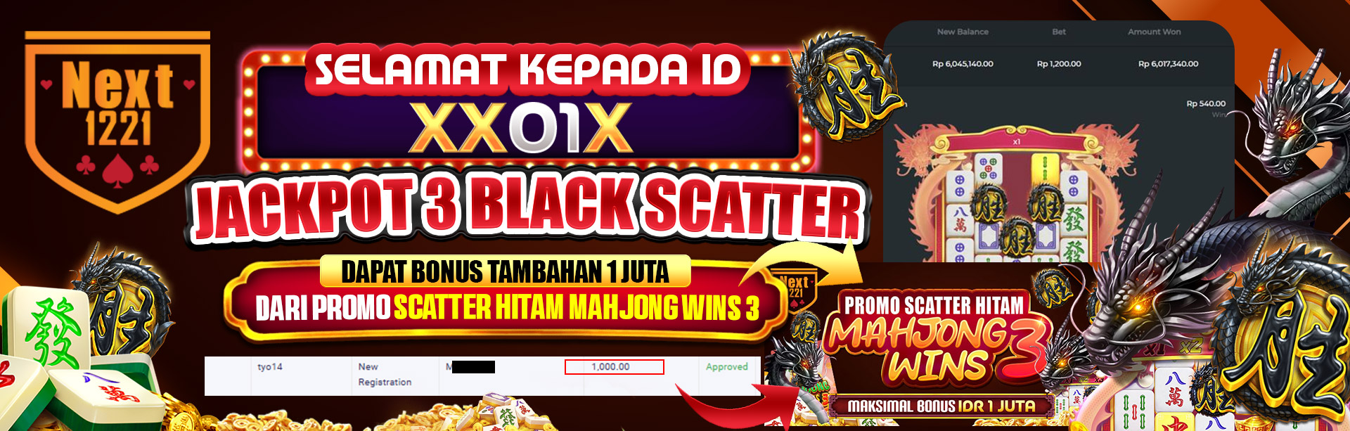 PEMENANG BONUS 3 BLACK SCATTER 