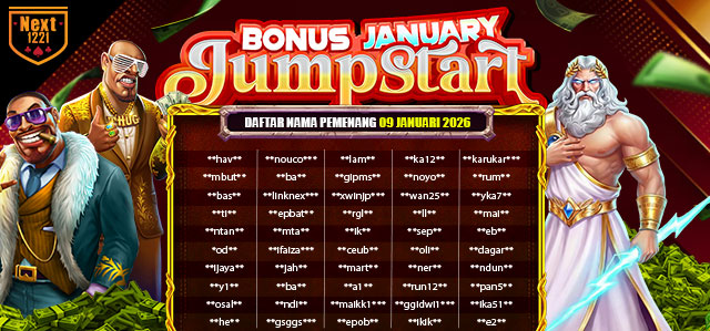 BONUS JUMPSTART NEXT1221 09 JANUARI 2026