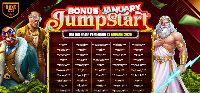 BONUS JUMPSTART NEXT1221 13 JANUARI 2026