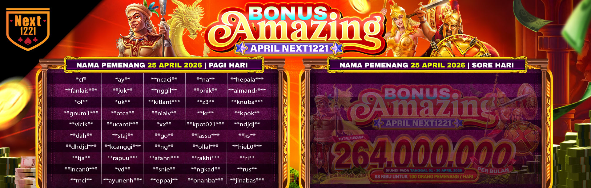 BONUS AMAZING APRIL NEXT1221 25 APRIL 2026 PAGI