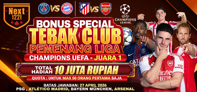 BONUS SPECIAL TEBAK CLUB PEMENANG LIGA CHAMPIONS UEFA (JUARA 1)